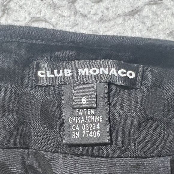 Club Monaco Women's 6 Straight Pencil Career Pleated Skirt Black Textured - Picture 4 of 10